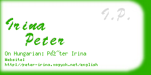 irina peter business card